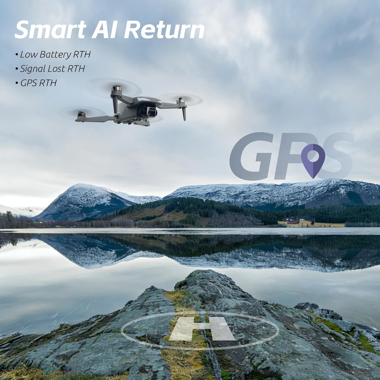 GPS Drone with EIS 4K Camera, RC Drones with 4.5 inch HD Screen on Controller, Auto Return, 3 Batteries for 90 min