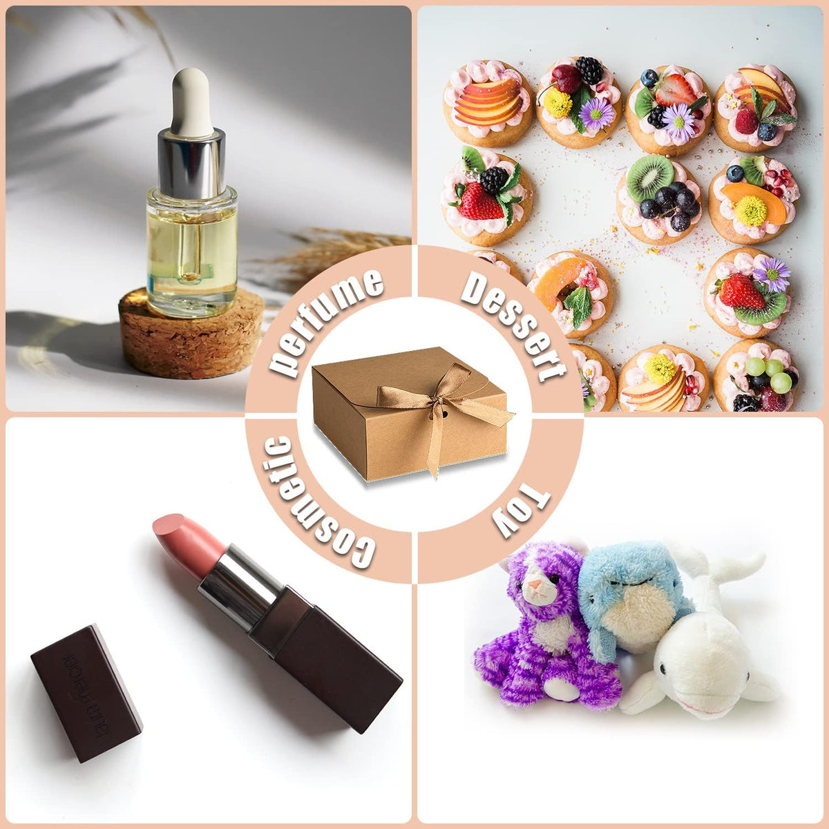 12 Pcs Gift Boxes with Lids, 4.5" x4.5"x2" Present Boxes Square Gift Box with Champagne Wrap Ribbons, Gift Wrap Boxes