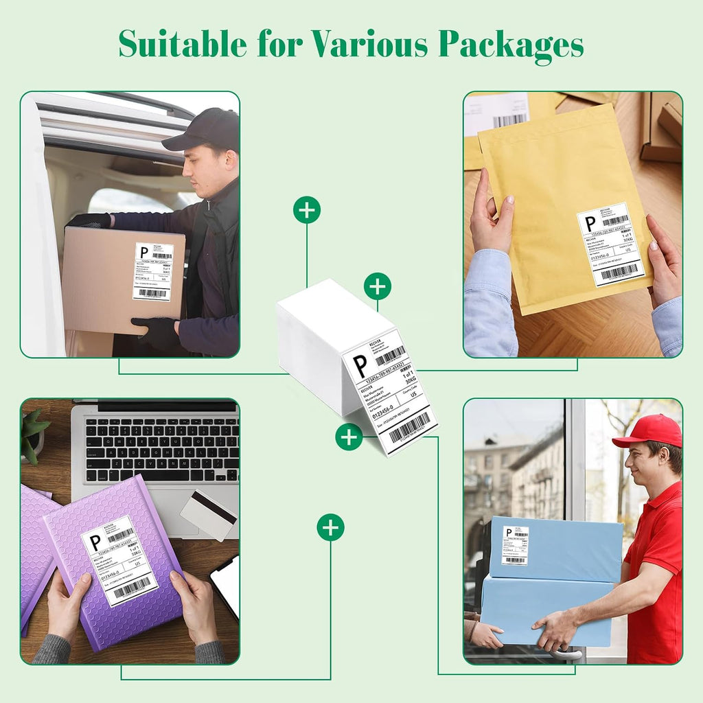 Thermal Labels 4x6 200 Labels Fanfold Direct Shipping Labels | Perforated and Strong Adhesive Mailing Stickers Paper