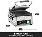 Panini Press with 9.75" x 9.25" Cooking Surface & 120V