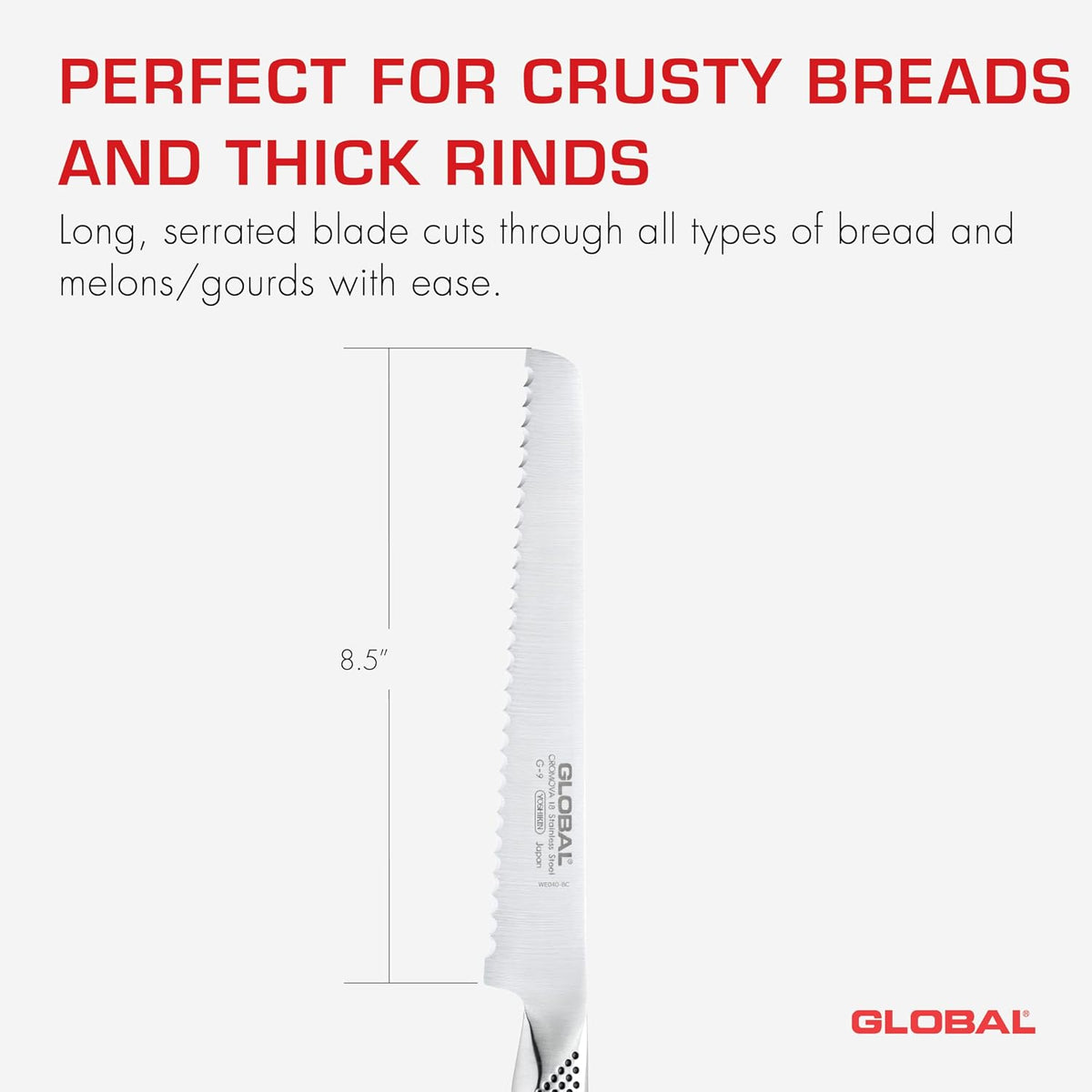 G-9-8-3/4 inch, 22cm Bread Knife, 8.75", Stainless Steel