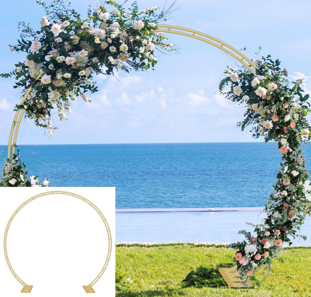 Extra Large Wedding Arch for Ceremony 8.5Ft Wide 7.4Ft High,Gold
