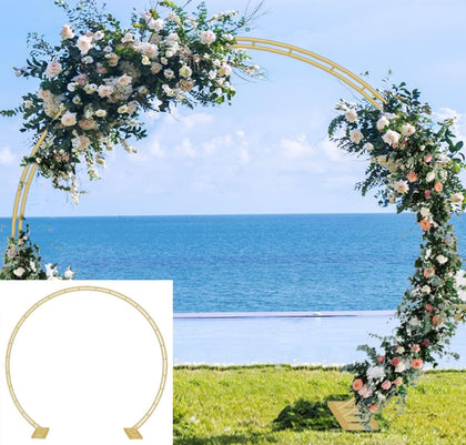 Extra Large Wedding Arch for Ceremony 8.5Ft Wide 7.4Ft High,Gold