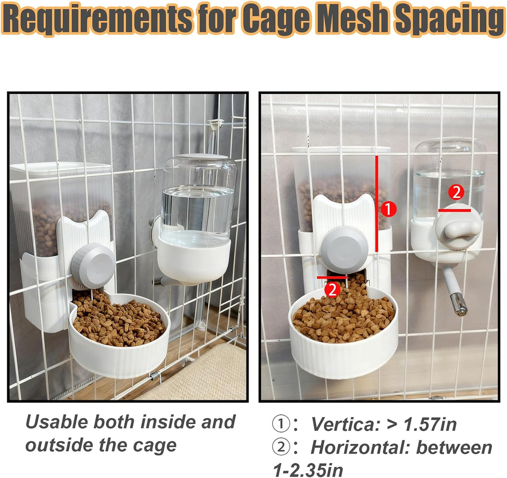 Rabbit Gravity Feeder Waterer Set Automatic Guinea Pig Food Water Dispenser Food Water Bowl Feeding Station for Puppy
