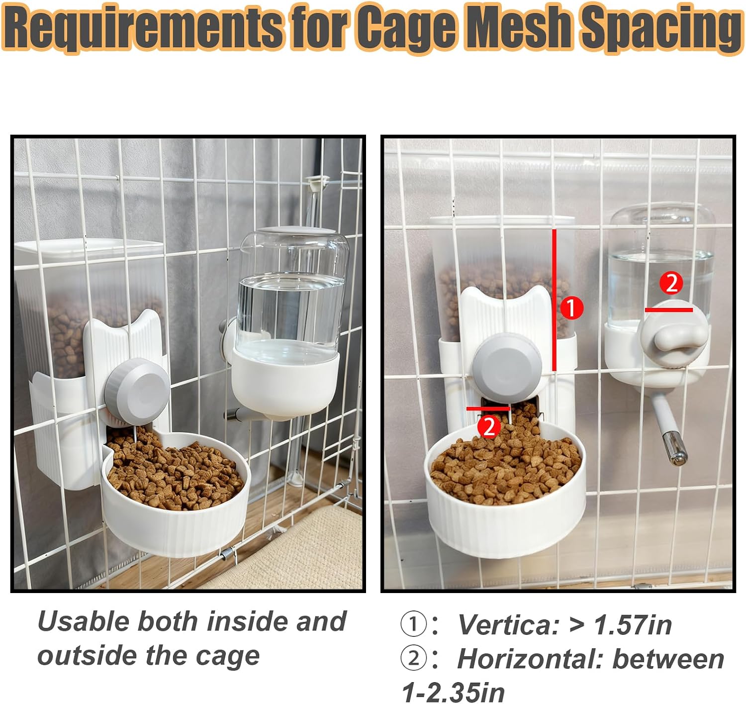 Rabbit Gravity Feeder Waterer Set Automatic Guinea Pig Food Water Dispenser Food Water Bowl Feeding Station for Puppy