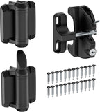 Self Closing Gate Hinges and Key Lockable 2 Sided Gate Latch Gate Hardware Kit,Two Sided Self Locking Gate Latch and
