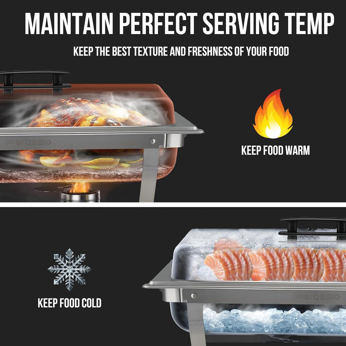 3 Packs Chafing Dish Buffet Set Food Servers and Warmers for Party