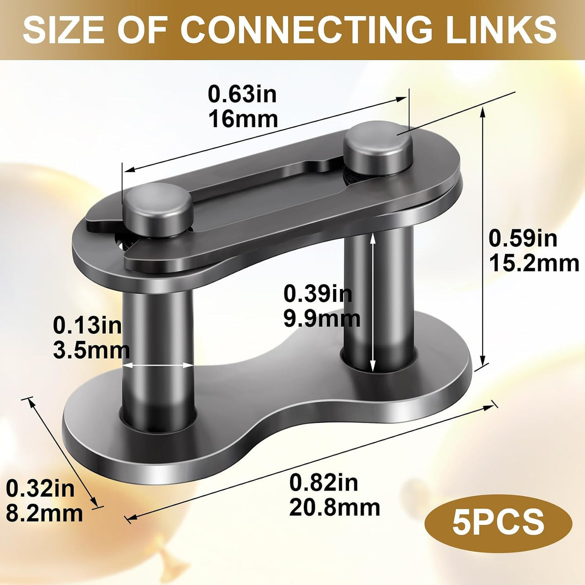 5pcs #41 Roller Chain Connecting Links, Grey