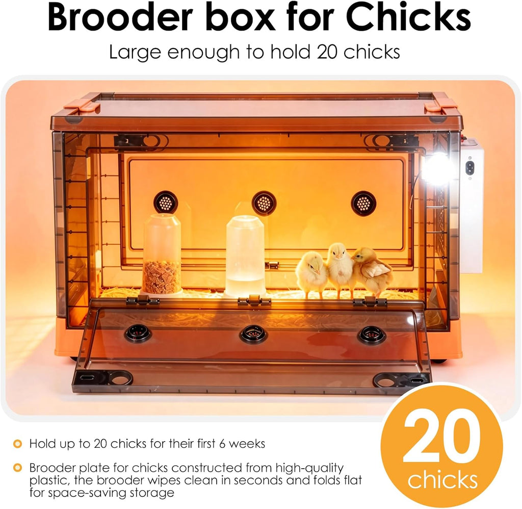 Chicken Brooder Box for Chicks with Chicken Coop Heater, Smart Temperature Control Chicken Brooder Heater, Chick