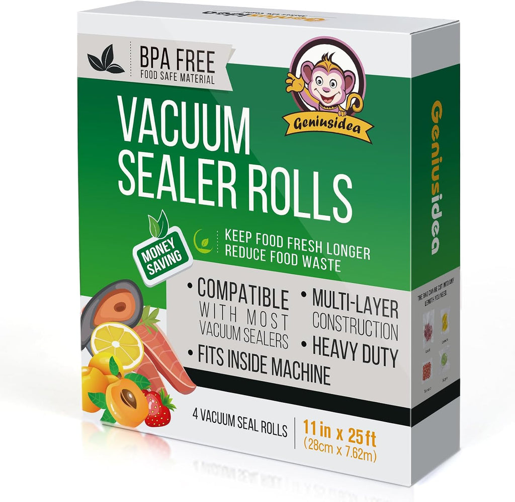 Food Saver Vacuum Sealer Bags 11" x 25'ft 4 Rolls