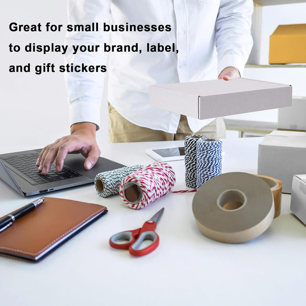 11x8x2 Inches Shipping Boxes Pack of 25, White Corrugated Cardboard Box for Mailing Packing Literature Mailer
