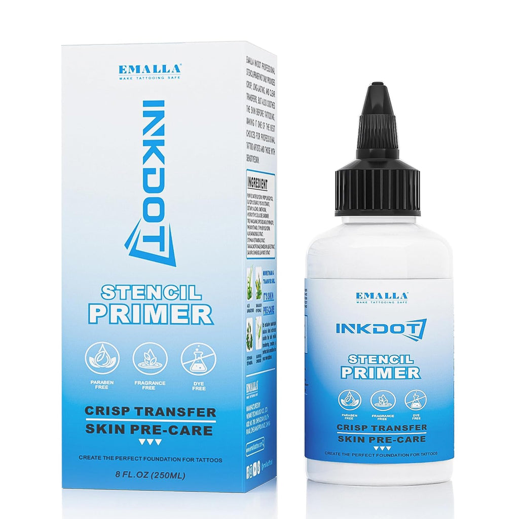 INKDOT Tattoo Stencil Transfer Gel Solution, 8oz Professional Stencil Primer for Transfer Paper Clear Long-Lasting