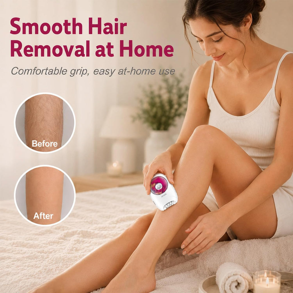 706 Epilator for Women with 18-Tweezer, Full-Body Hair Removal, Red | 2-Speed, Gentle Operation Silent Design, 700mAh