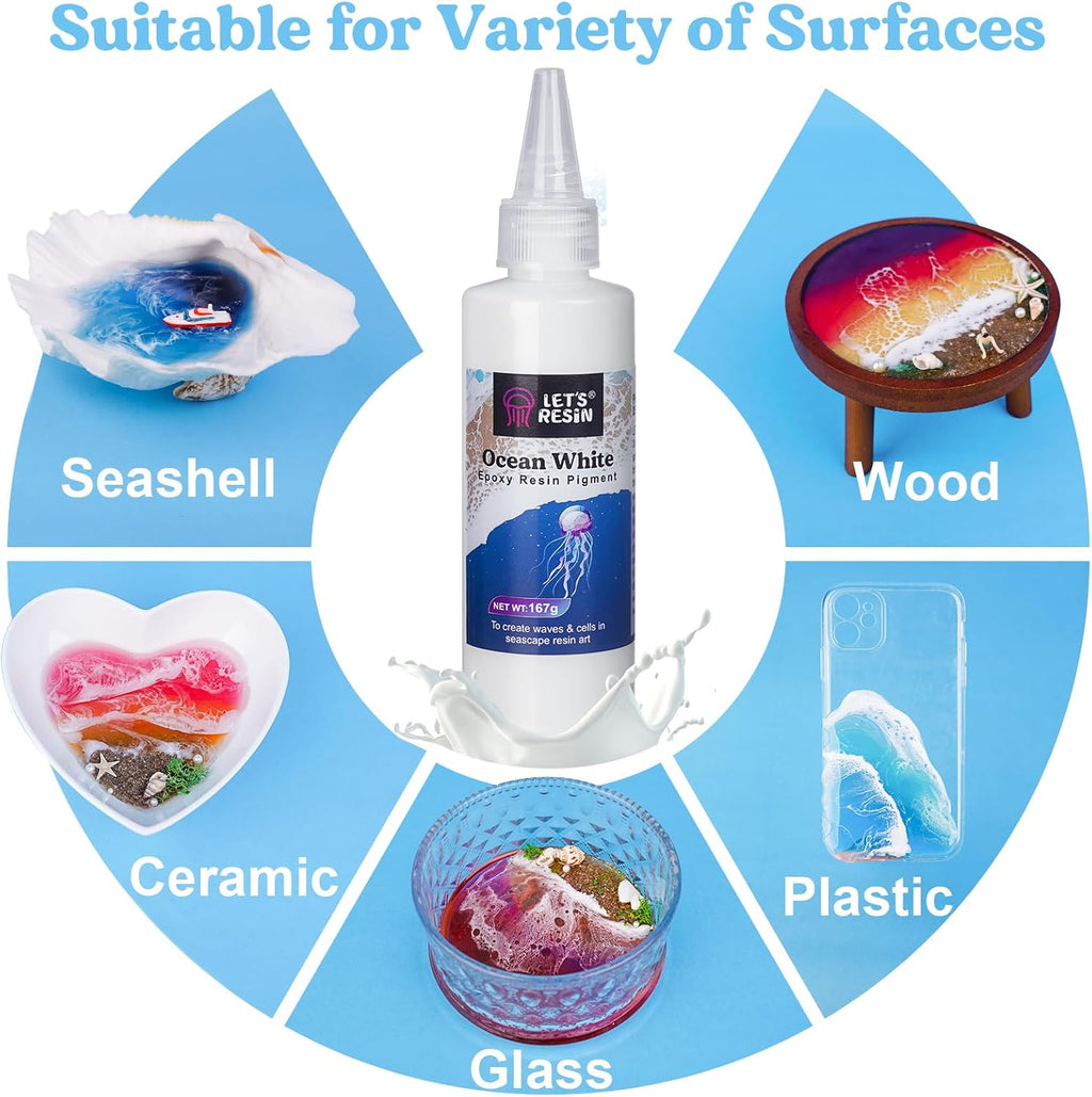 Ocean White Epoxy Resin Pigment 167g/5.89oz for Epoxy Resin | High Concentrated Pigment Paste for UV Resin, UV
