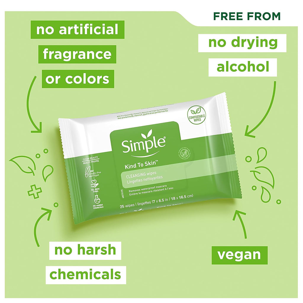 Kind To Skin Cleansing Makeup Remover Wipes, 2 pc