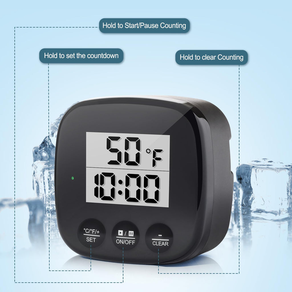Ice Bath Thermometer - Floating Water Temperature Gauge with Timer