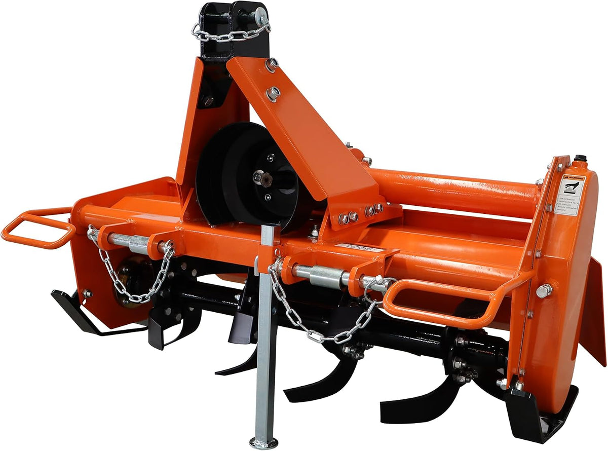 Attachments 3 Point 37" Rotary Tiller Attachment Fits Cat 1 Tractors, Single Speed PTO Driven Cultivator with a 540