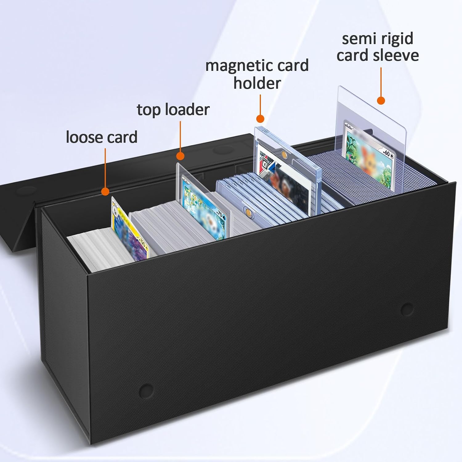Semi Rigid Card Holder, Magnetic and Semi Rigid Card Storage Box – 1ct, Black