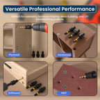 LU&MN Countersink Drill Bit Set, 1/4" Hex Shank, 14 Pcs