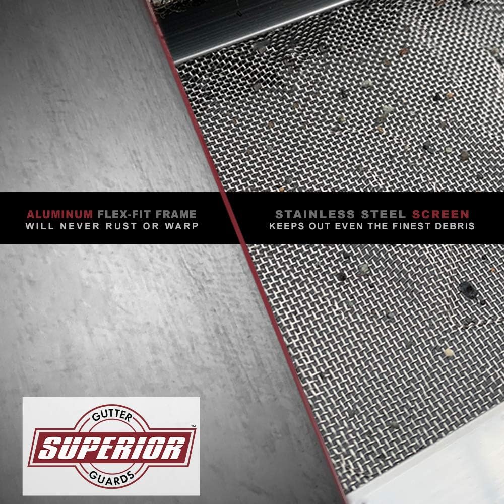NEW Raised Stainless-Steel Screen Technology Gutter Cover, DIY Constructed. Fits any Traditional 5-inch Gutter - 48FT
