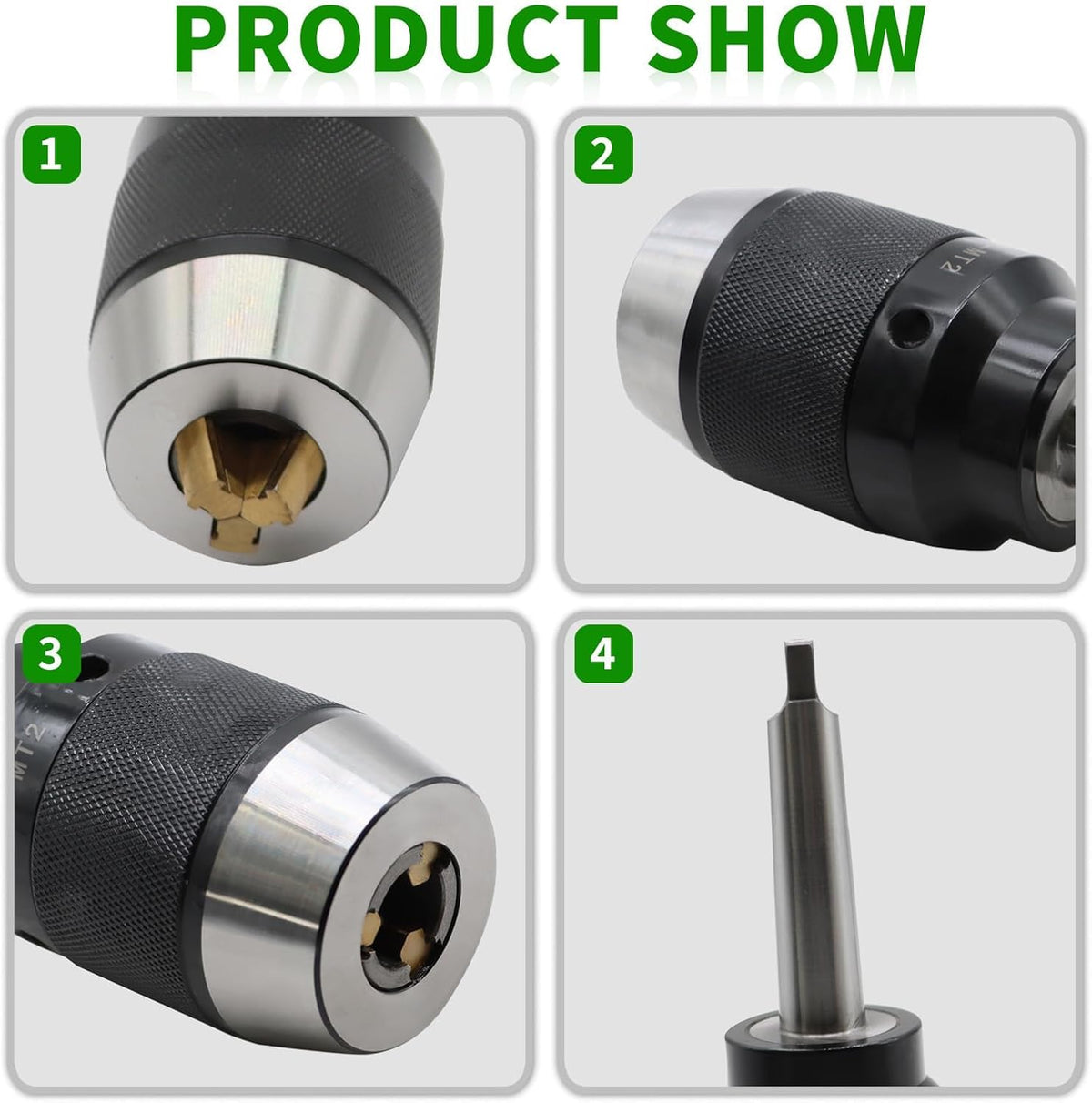 1/8"-5/8" Heavy Duty MT2 Keyless Drill Chuck Titanium Jaws