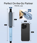 3/4 Inch Curling Iron Brush for Short Hair, Thermal Brush Touch-ups