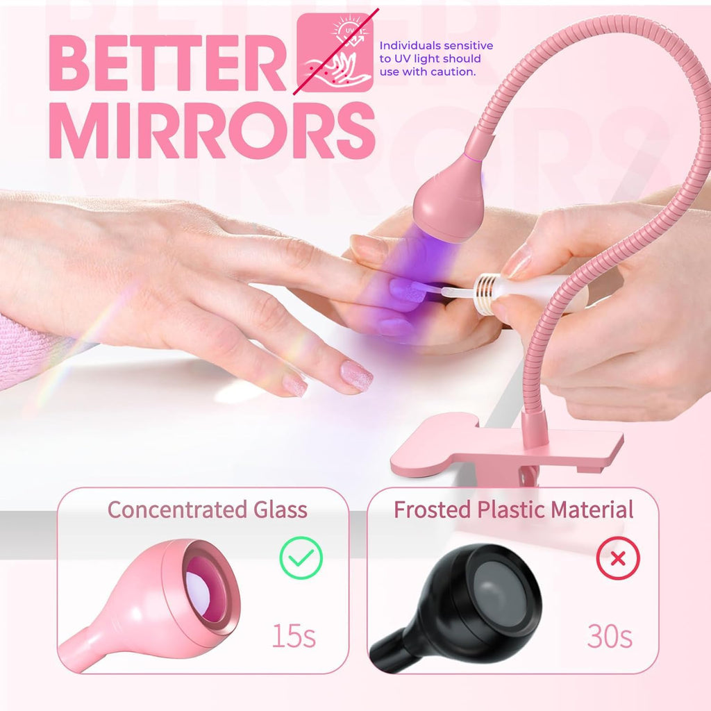 UV Nail Lamp - UV Light for Gel Nails, Flash Cure Lamp | LED Gooseneck Flash Cure Lamp for Nails, Manicure Dryer