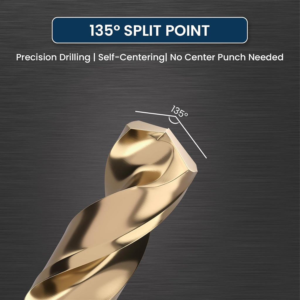 LU&MN M35 Jobber Drill Bits, 1/4", 10 Pcs