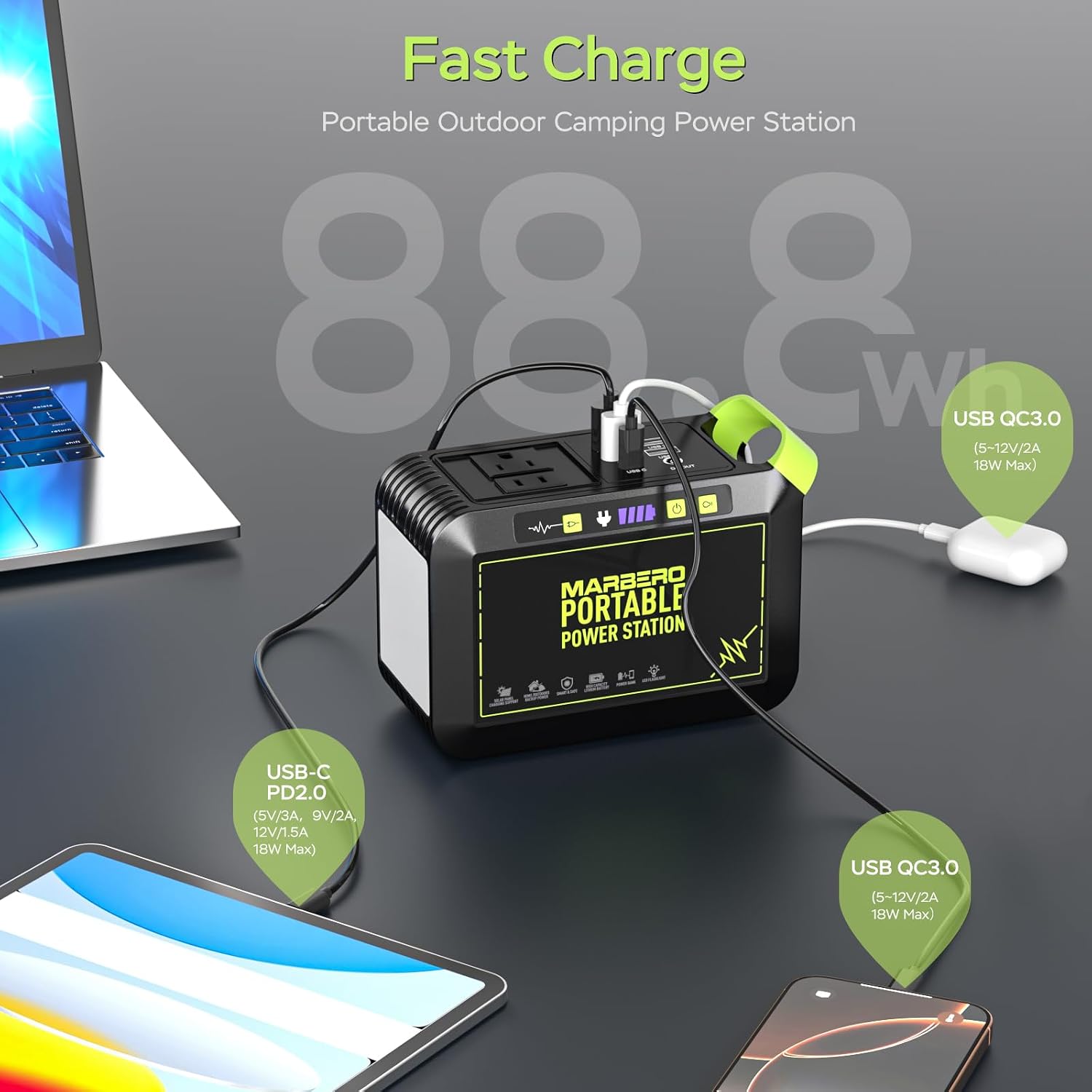 Solar Powered Generator 88Wh, 120W Surge with 25W Solar Panel Kit | Solar Generator with Panels Included Portable
