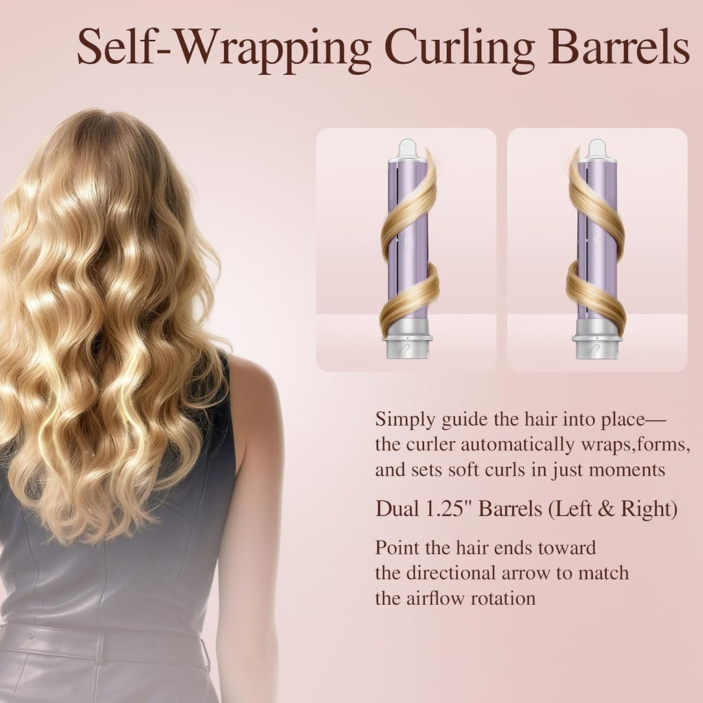 5 in 1 Hot Air Styler- Blowout Brush Hair Dryer Set for Salon Blowouts, Smooth Curls, Volumizing and Straightening