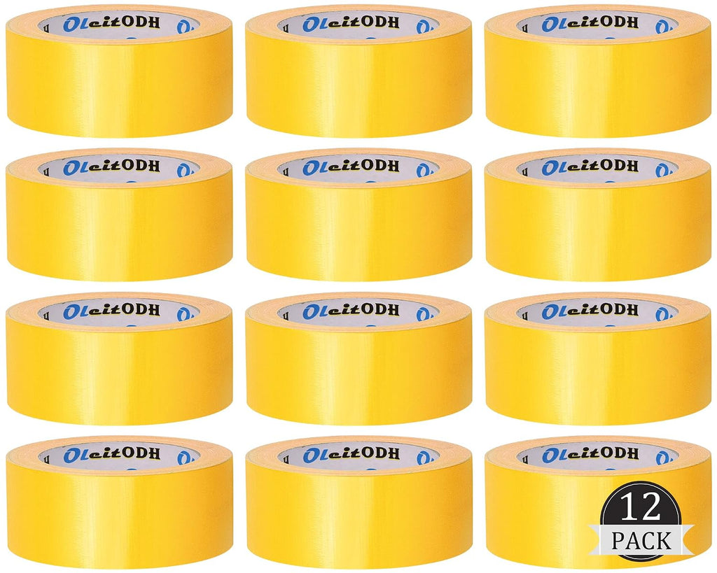 Yellow Duct Tape Bulk, 2 Inches x 60 Yards, 12 Pack