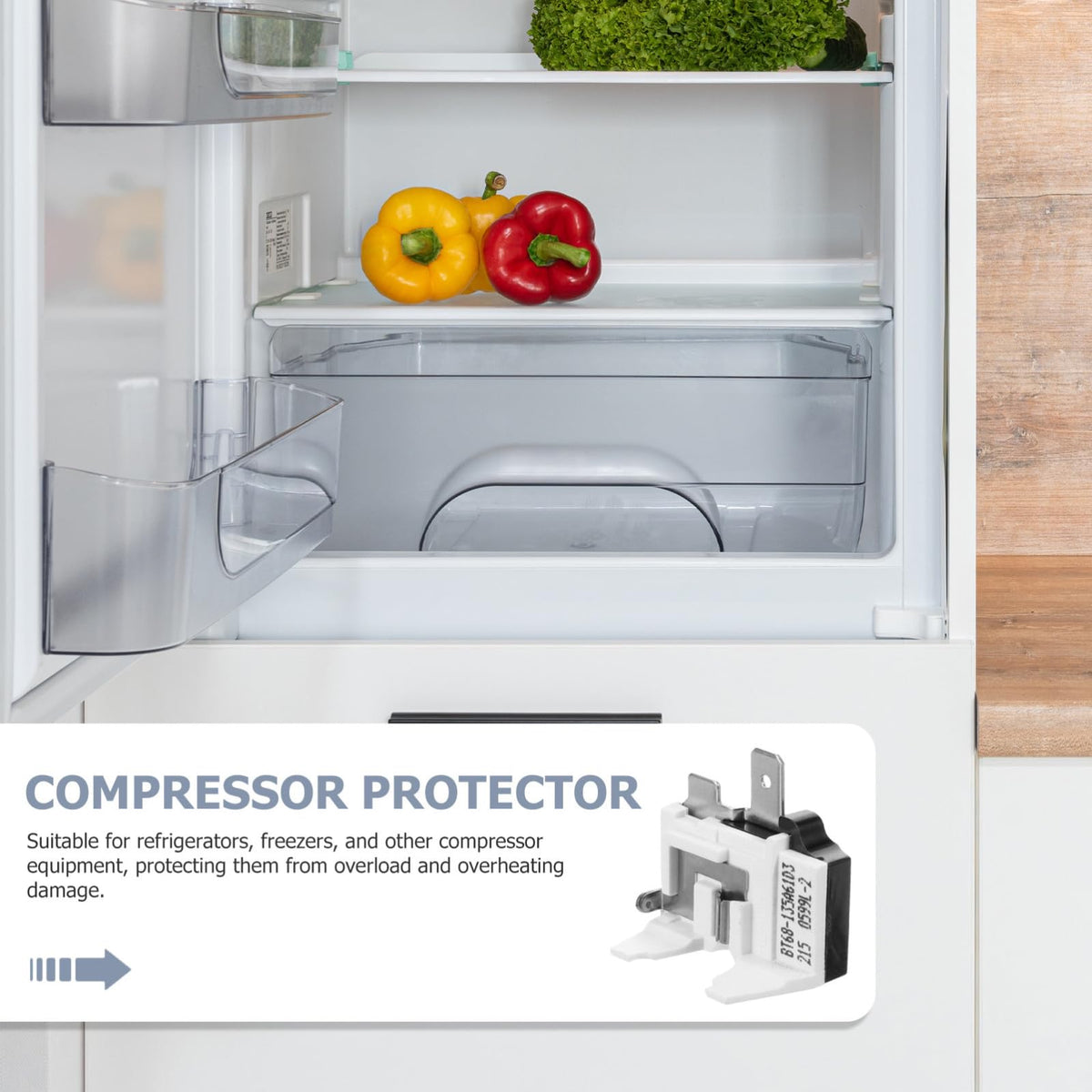 Veemoon Freezer Replacement Overload Protector Compressor Thermal Overload Protector