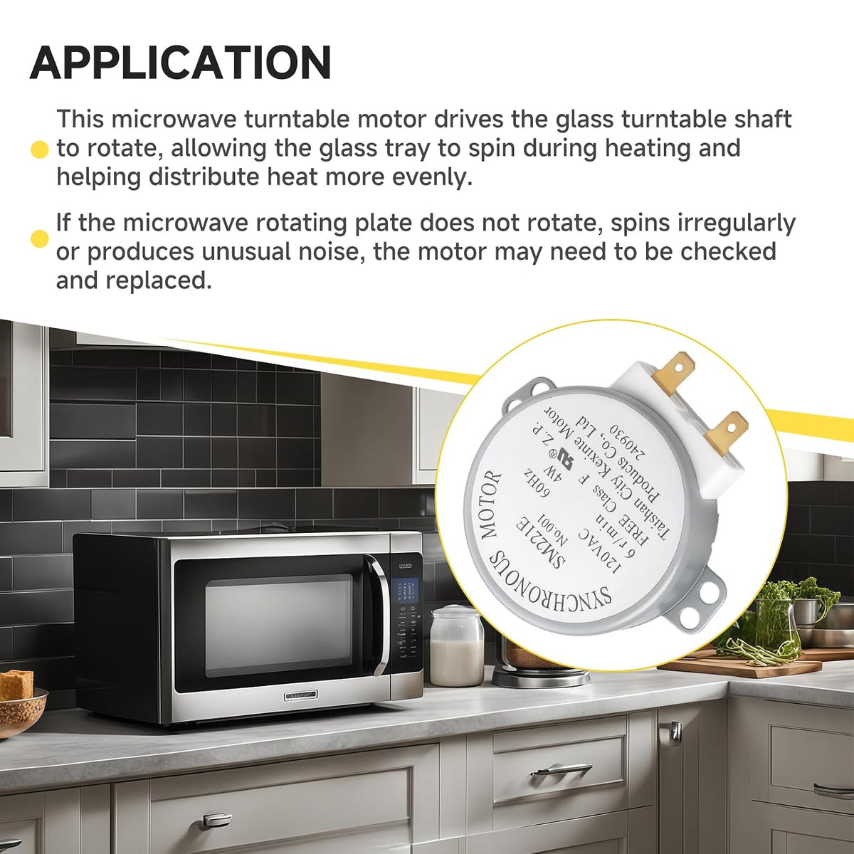 WPW10466420 SM221E Synchronous Motor Compatible with Whirlpool Microwave