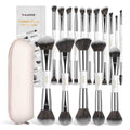 16pcs Double Ended Makeup Brush Set with Travel Case, Silver