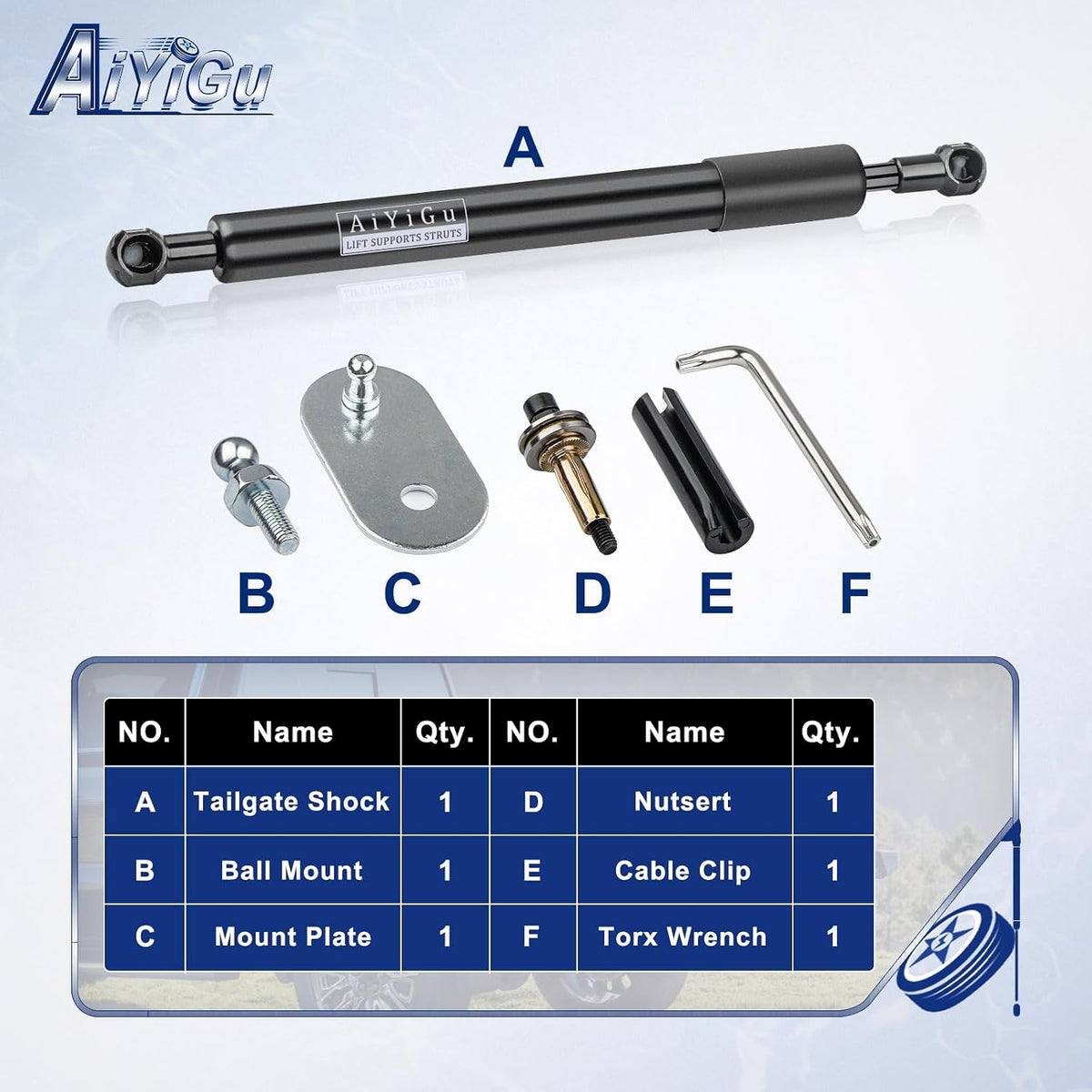 Tailgate Assist Shock Lift Assist Kit for Dodge 2009-2018 Ram 1500