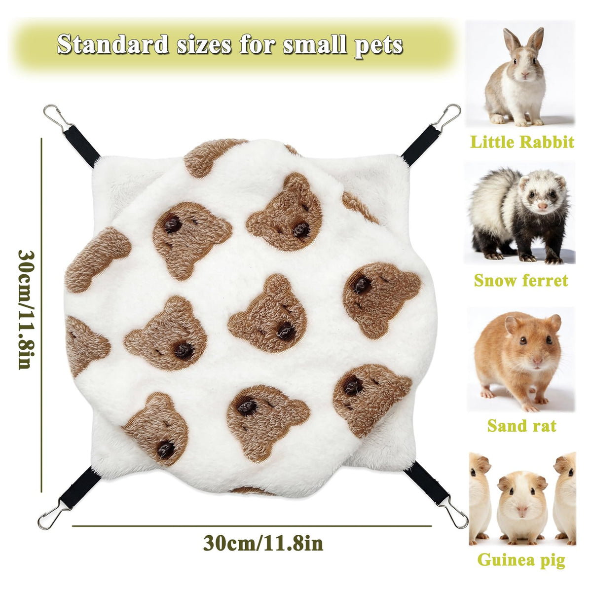 2 Pack Guinea Pig Hammock, Rat Hammock, Double Layer Bed