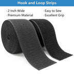Sew On Hook and Loop Strips, Strong Grip, 2'' x 6'