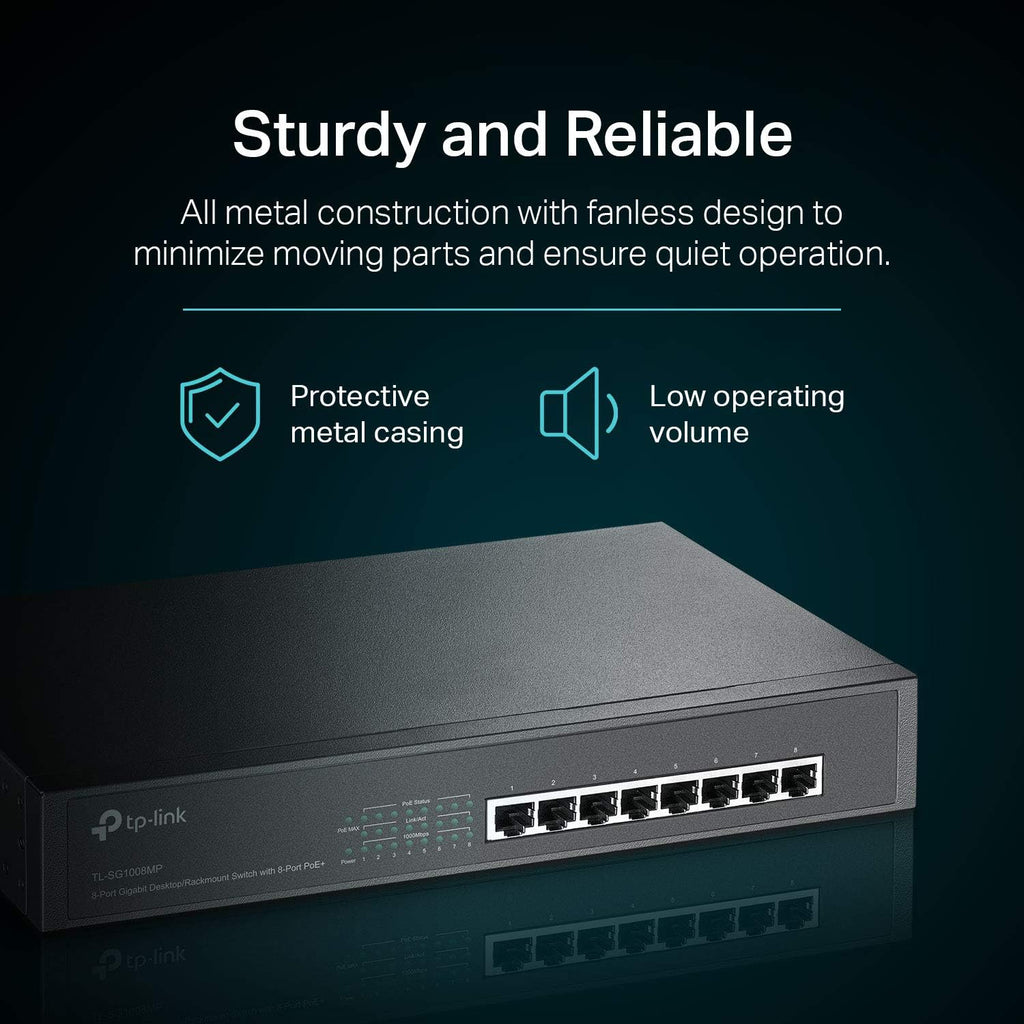 8 Port Gigabit PoE Switch | 8 PoE+ Ports @126W | Plug & Play | Limited Lifetime Protection | Desktop/ Rackmount |