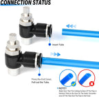 TAILONZ 1/4" x 1/4" NPT SL-1/4-N2 Elbow Flow Control Valve 3Pcs