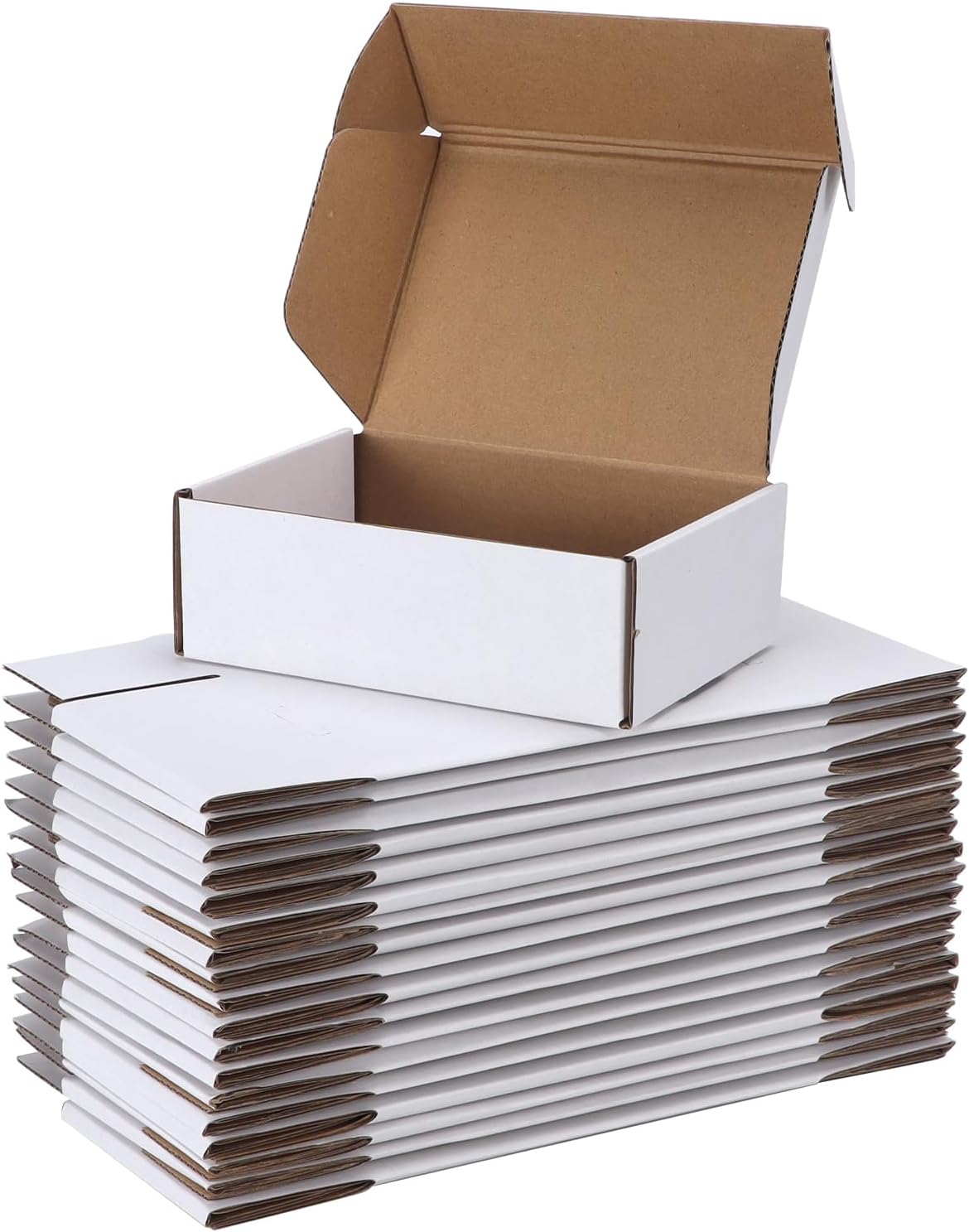 25 Pack 6x4x2 inch Small Shipping Boxes, White Mailing Boxes