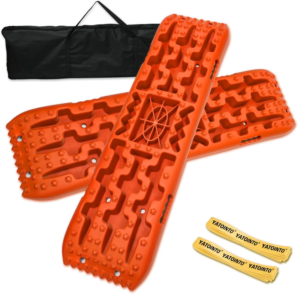 Off-Road Traction Boards with Jack Base,Pair Recovery Tracks Tire Traction Mats for 4WD Mud,Sand,Snow,Rock Tracks.