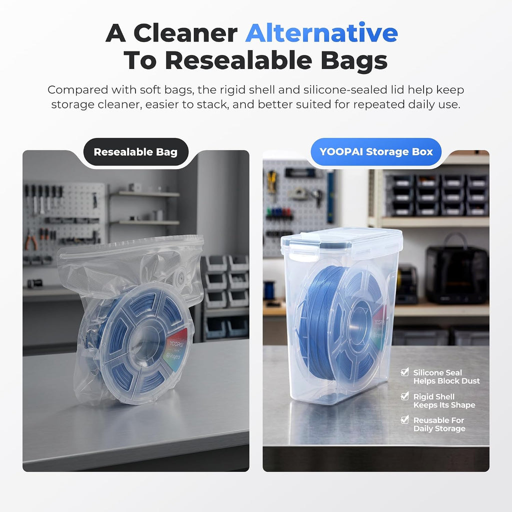 Filament Storage Box - 8 Pack Filament Container for 3D Printing Sealing and Protection - Portable Storage Box with