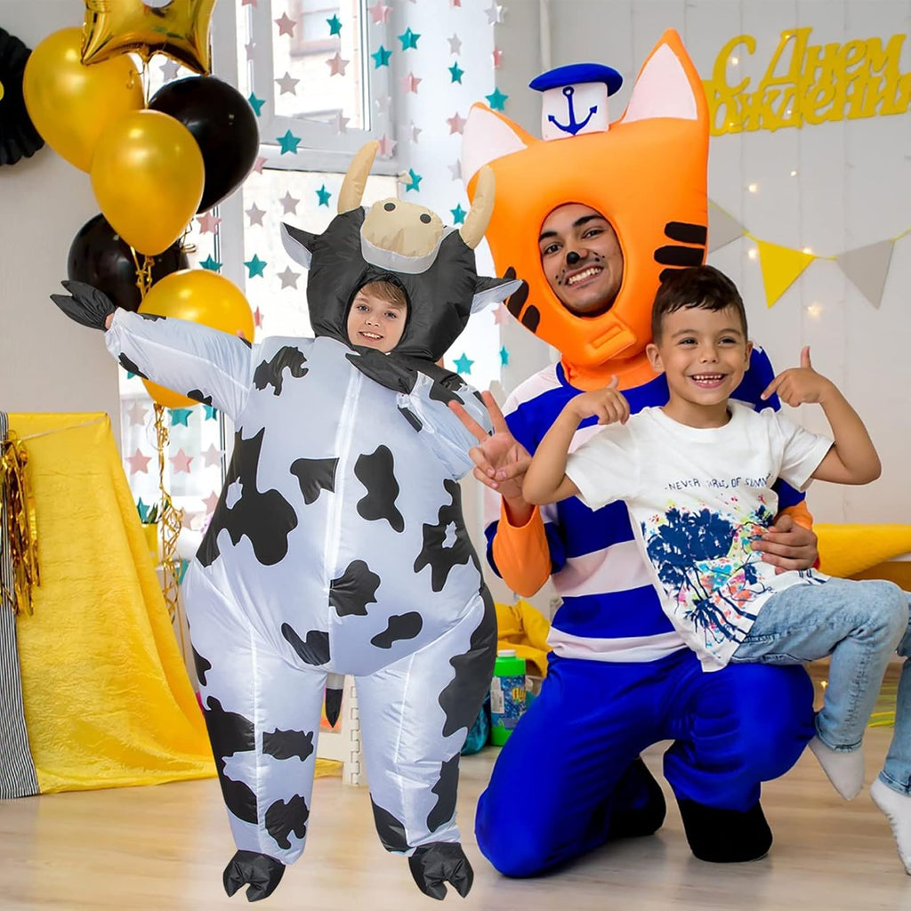 Inflatable Cow Costume Kids, Halloween Blow Up Costumes for Kid Funny Cow Suit for Boys & Girls Cosplay Party