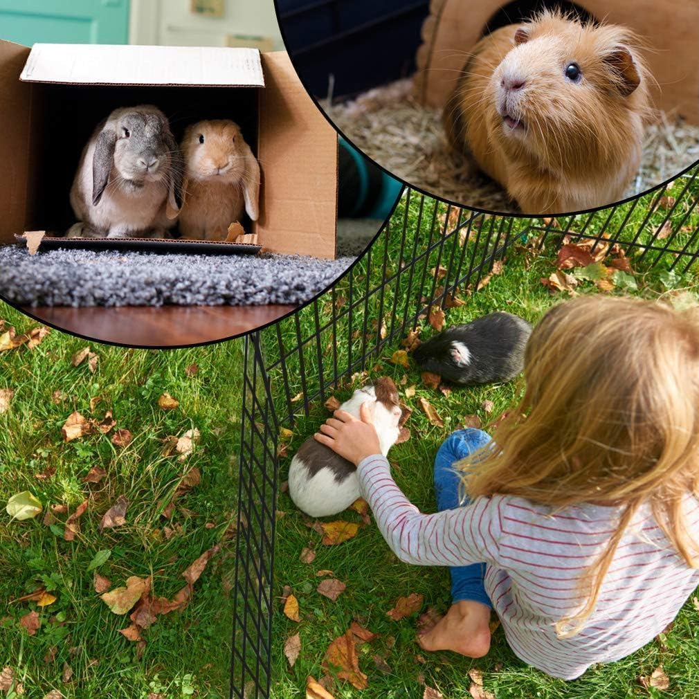 Foldable Dog Playpen | 24 Inch, 8 Panels | Metal Pet Exercise Pen | Indoor Outdoor Portable Dog Fence with Door |