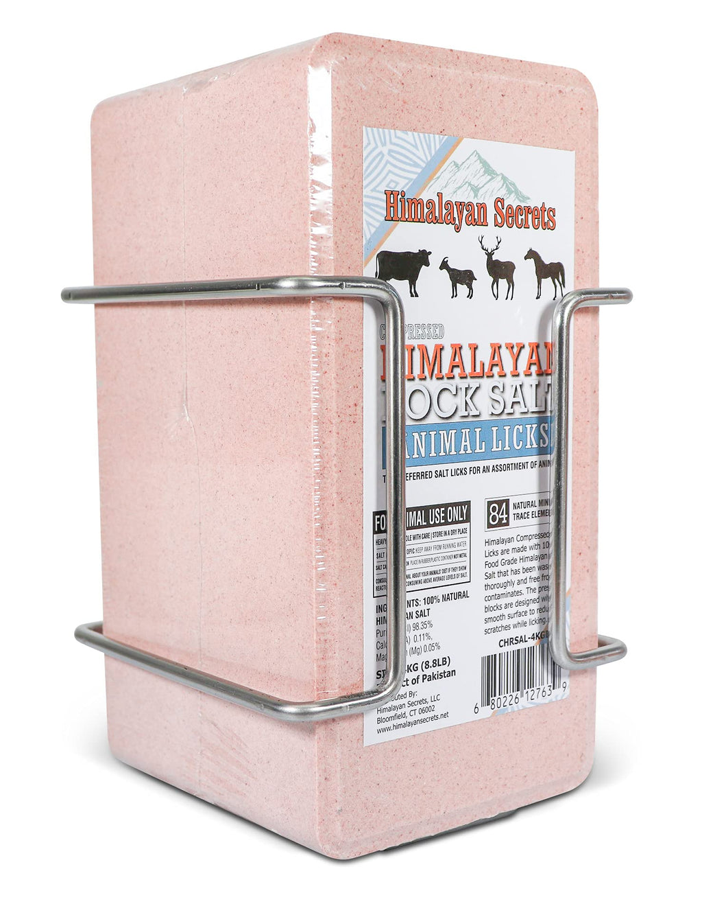 Compressed Salt Lick Brick with Holder, Animals - 4kg