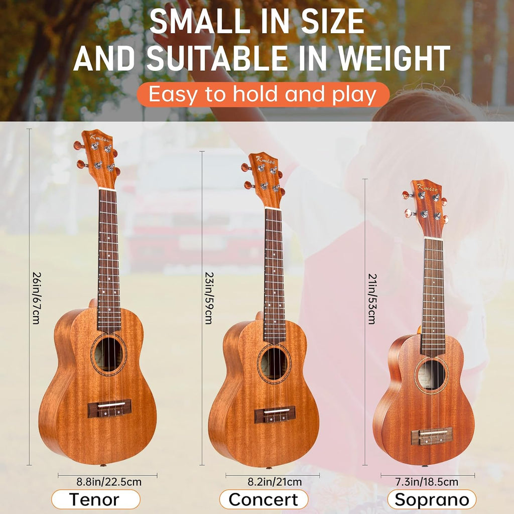 Professional Ukulele for Adult Beginner, Free Online Lesson 21 inch Soprano Mahogany Ukelele with Kids Ukele Bundle