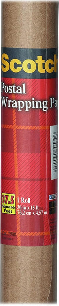 Scotch Postal Wrapping Paper, 30 Inches x 15-Feet, Kraft Paper