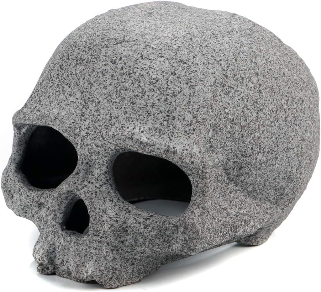 Aquarium Decorations Skull Rock, Ceramic Shelters - Betta Habitat | Breeding Tube, Hiding cave, Stackable Fish Tank