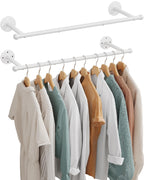 33" Industrial Pipe Clothing Rack, Wall Mounted Clothes Rack 2 Pack