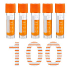 100PCS 2ml Plastic Cryovial Cryogenic Vial Tube, Orange Cap